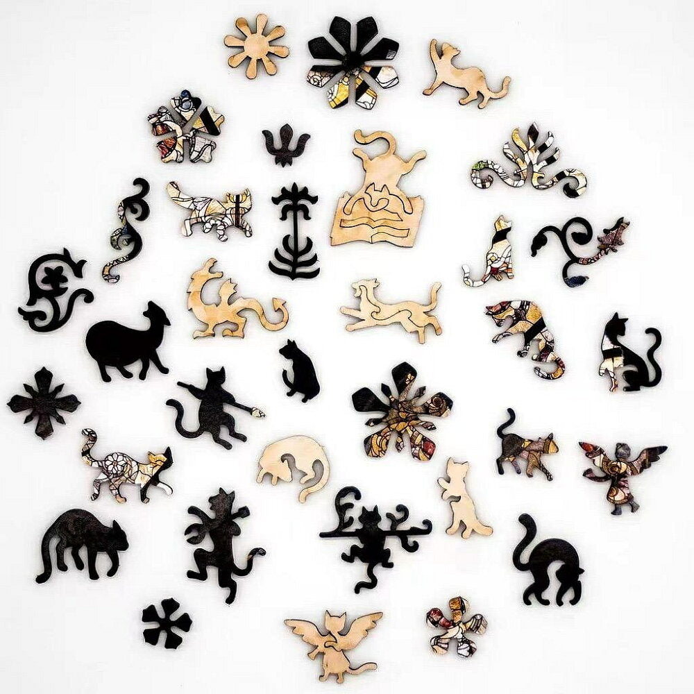 🐈⬛Cathedral Cat Wooden Jigsaw Puzzle - 372PCS
