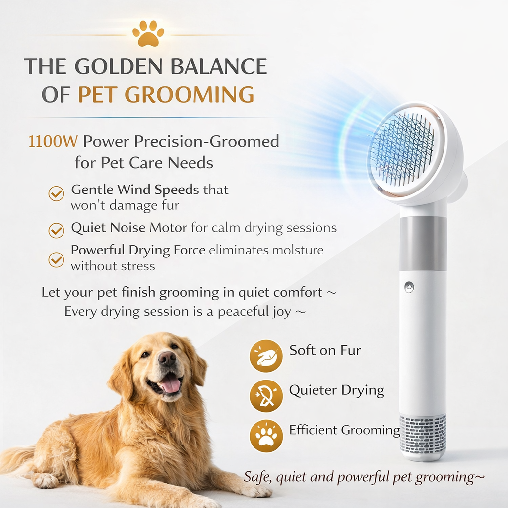 Fanyil™ 2-in-1 Pet Hair Dryer & Grooming Brush