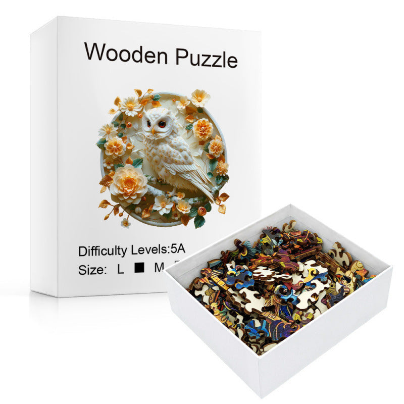 3D Flowers Owl Jigsaw Puzzle