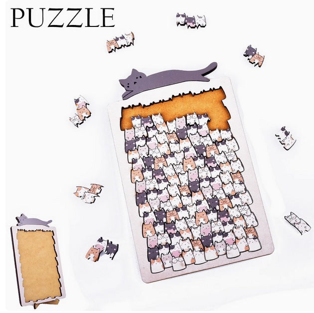 🐾Cat Shaped Tray Wooden Jigsaw Puzzle