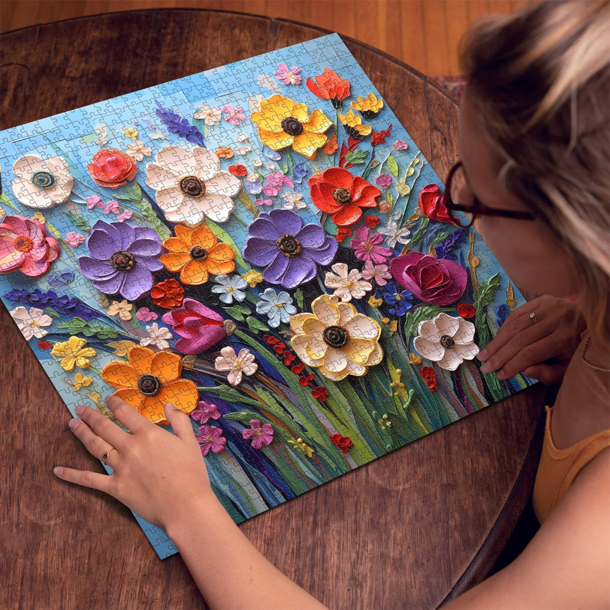 Colorful Flower | 1000-Piece Wooden Jigsaw Puzzle